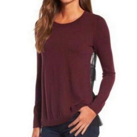 Chelsea28 Tulle Ruffle Back Top. - Picture 2 of 9